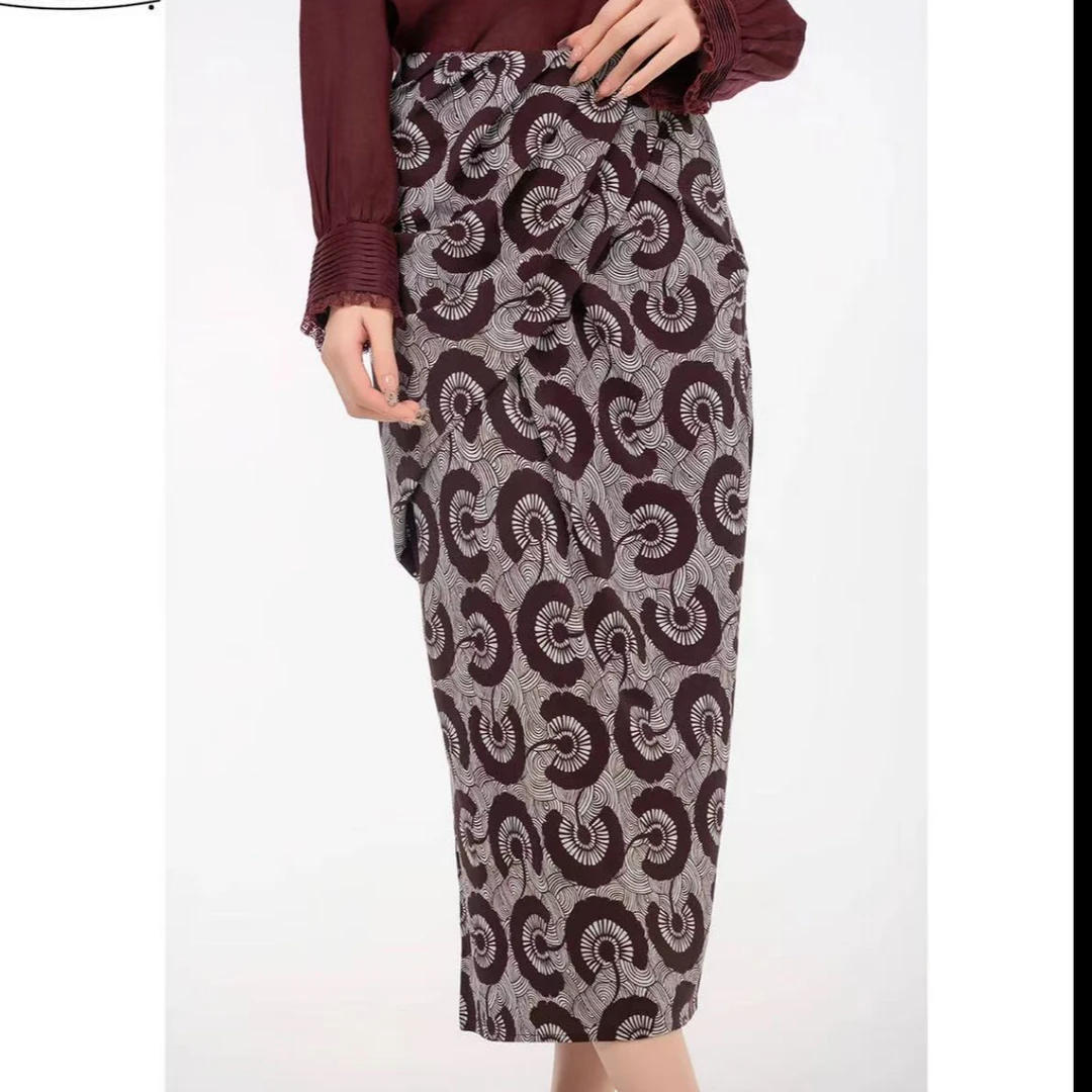 AMASS/阿玛施女装质感印花时尚气质百搭长筒显瘦半身裙5200416