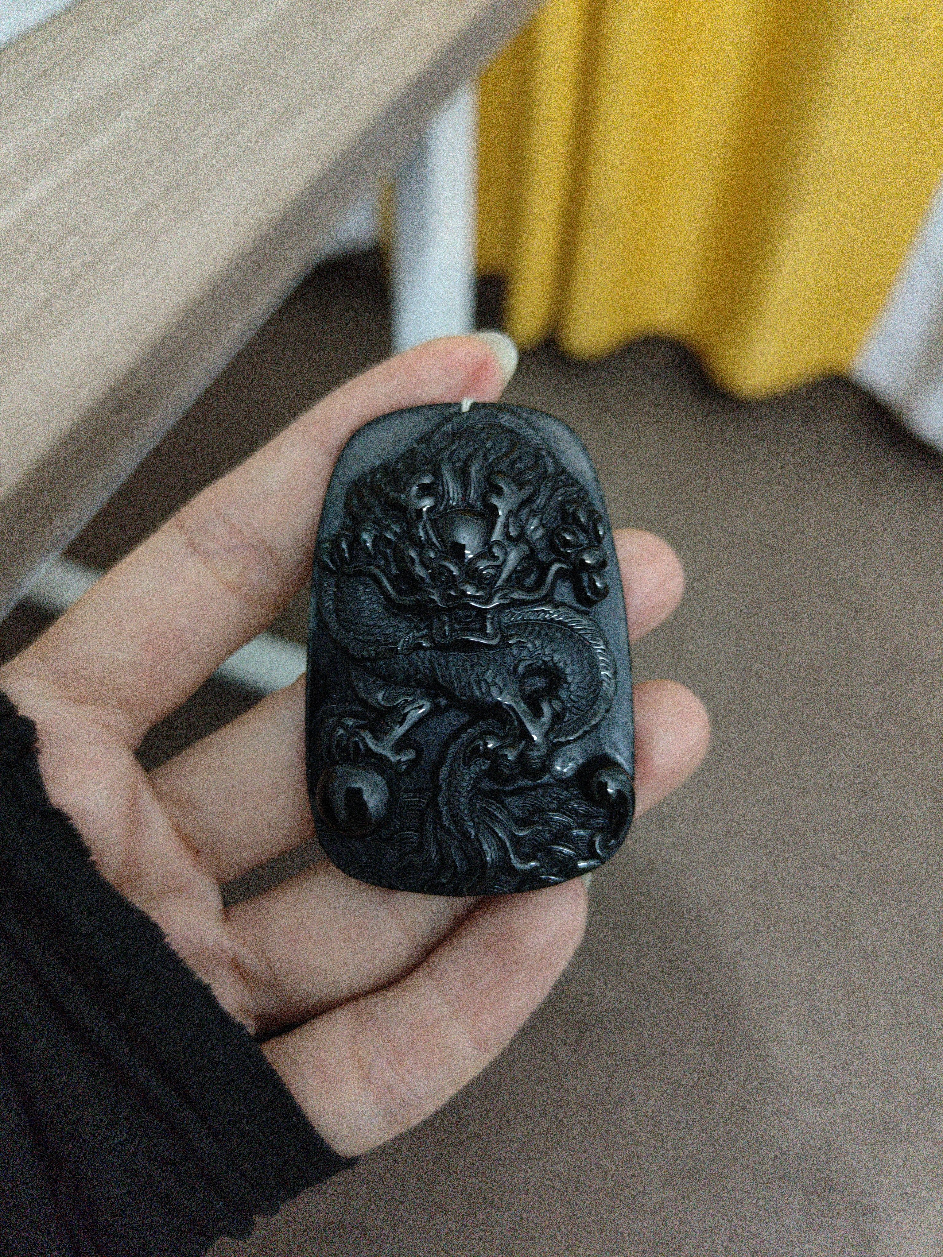 墨翠龙牌挂件吊坠