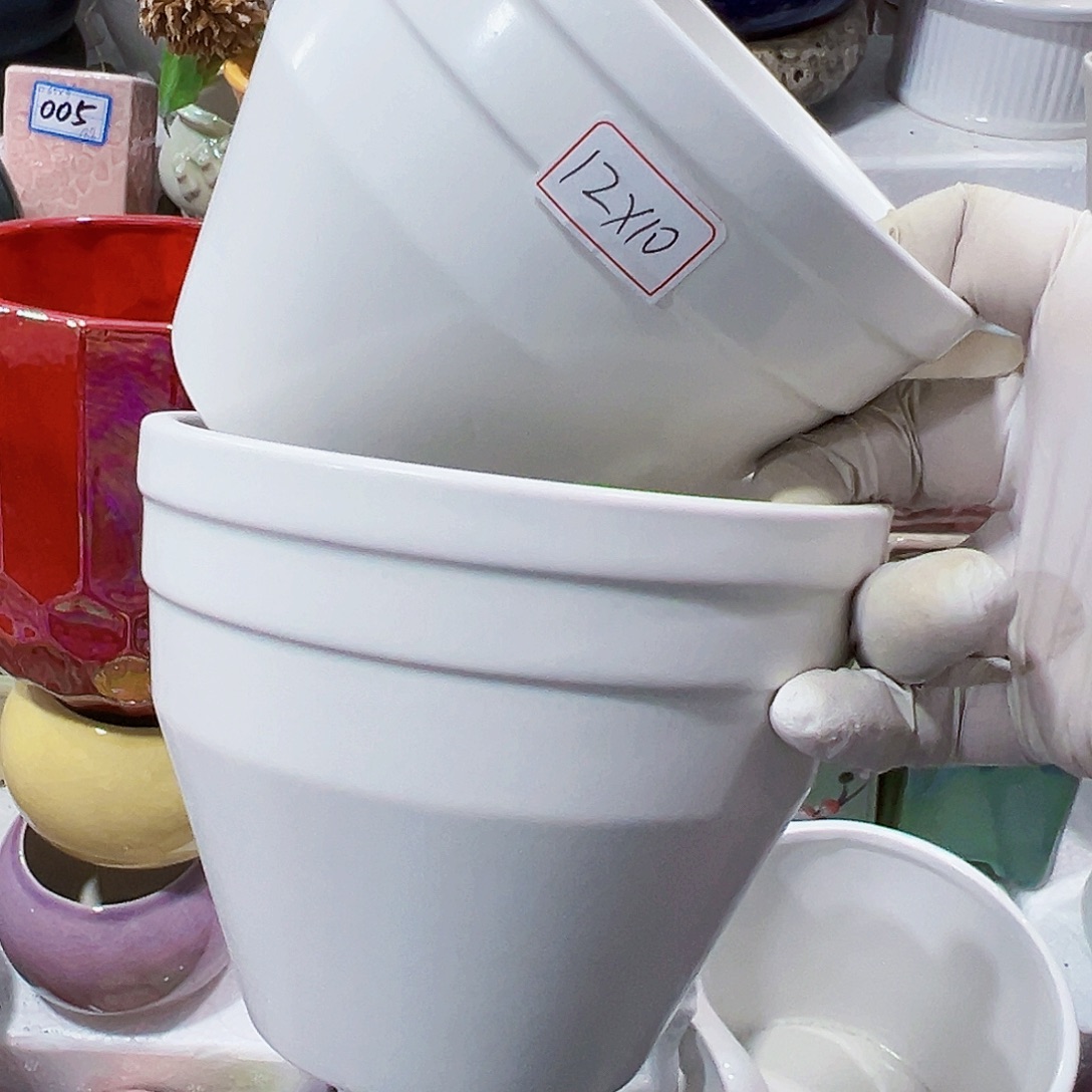 有孔，外贸尾单陶瓷花盆凑单10米包邮