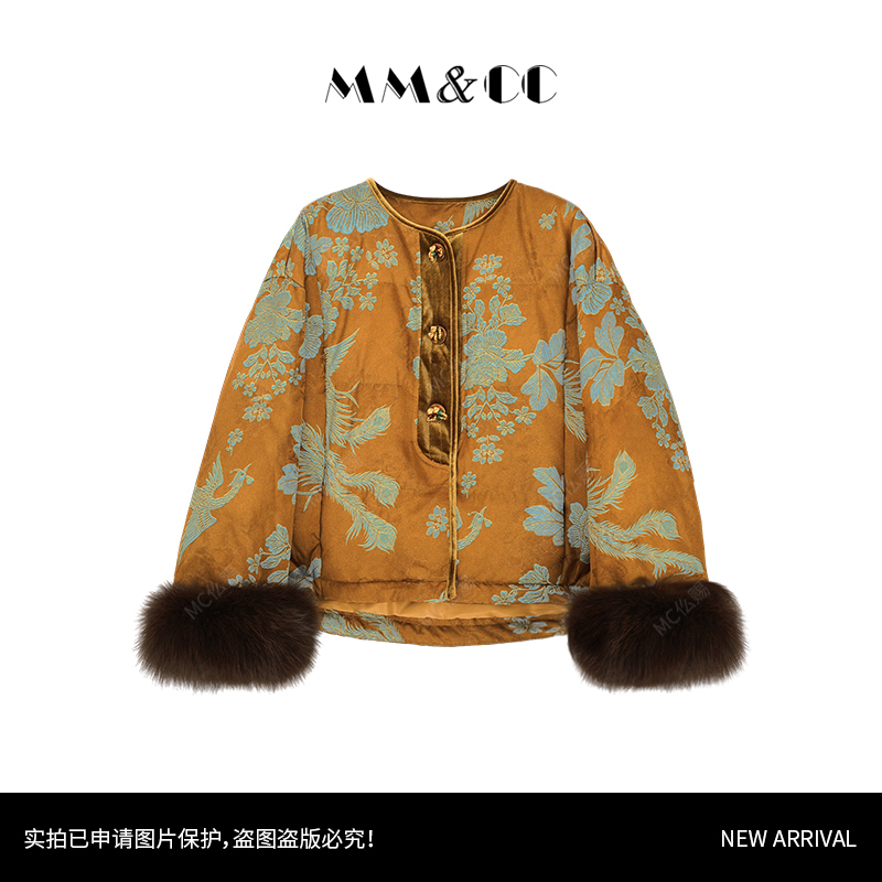 【沐青】新中式高定狐狸毛保暖冬鹅绒服外套LY-G9197