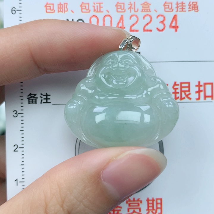 翡翠颈饰银S925镶嵌天然翡翠a货