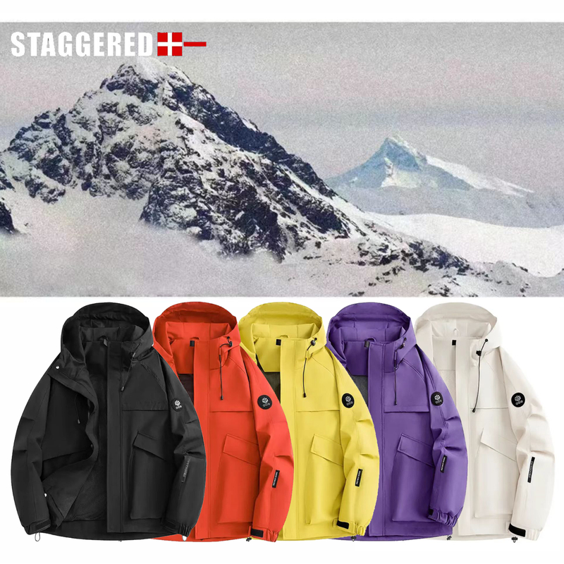 2025秋冬季新款户外多口袋工装防水保暖情侣休闲连帽防风夹克