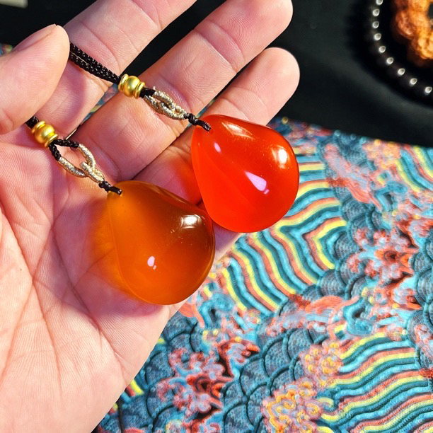 鱼惊石手把件吊坠工艺品文玩手工打磨饰品