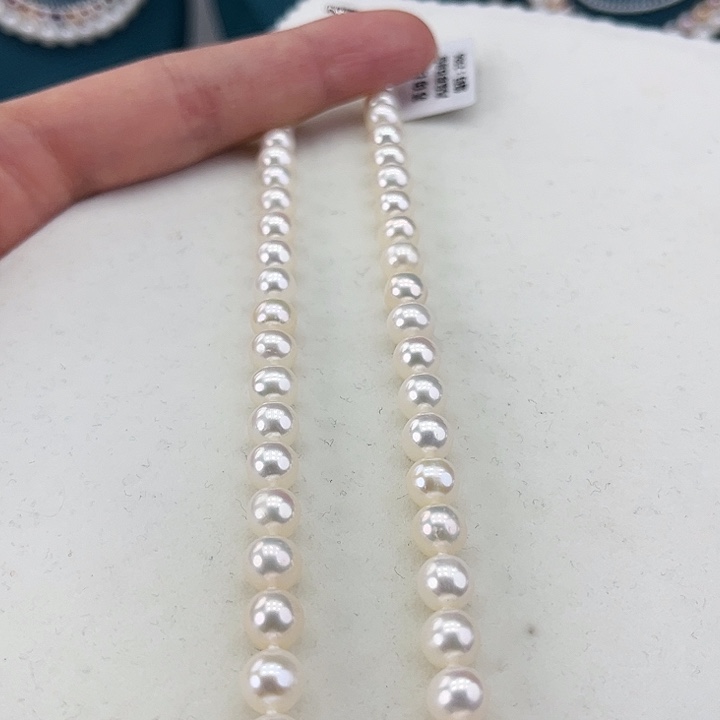 淡水珍珠颈饰银S925镶嵌卡7极光炫彩高品