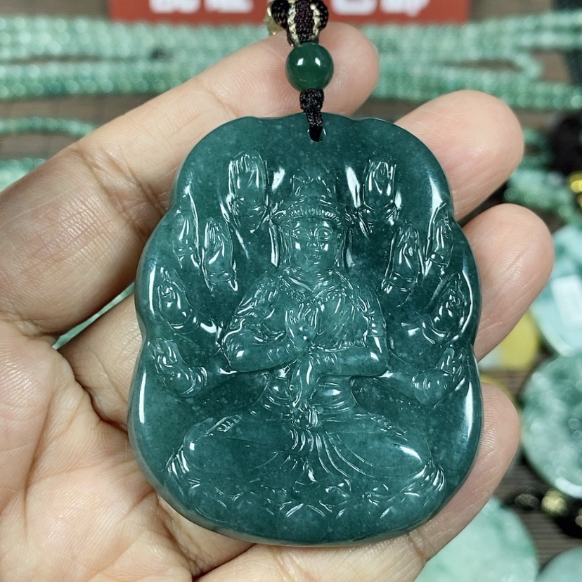 【闪购商品】翡翠颈饰未镶嵌玉吊坠翡翠玉千手观音