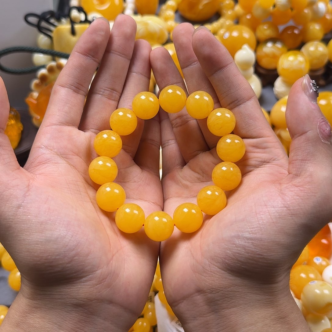 琥珀珠宝奇石未镶嵌同料16mm