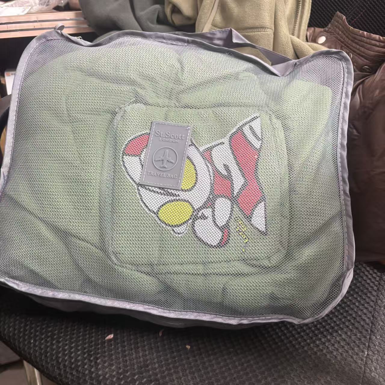 发2个【40*30】灰色飞机款网面收纳包
