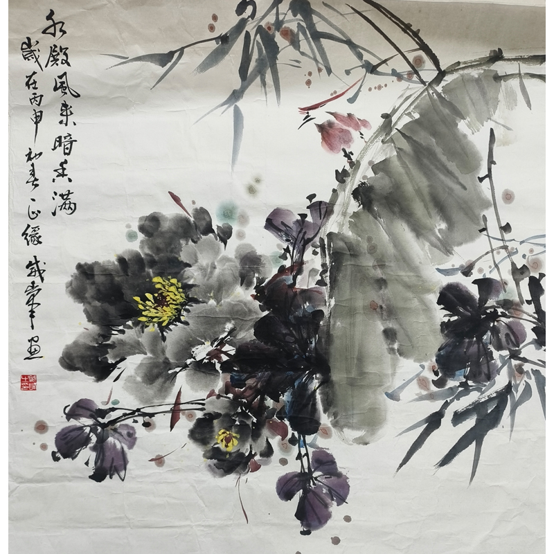 F04 《水殿风来暗香满》沈威峰   68x68cm   纸本镜片