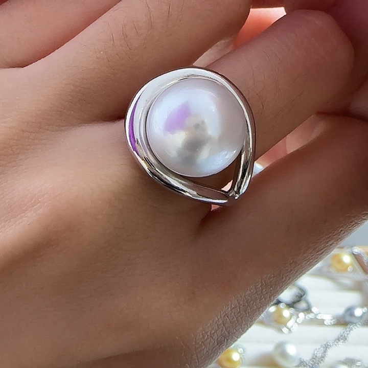 海水珍珠戒指银S925镶嵌