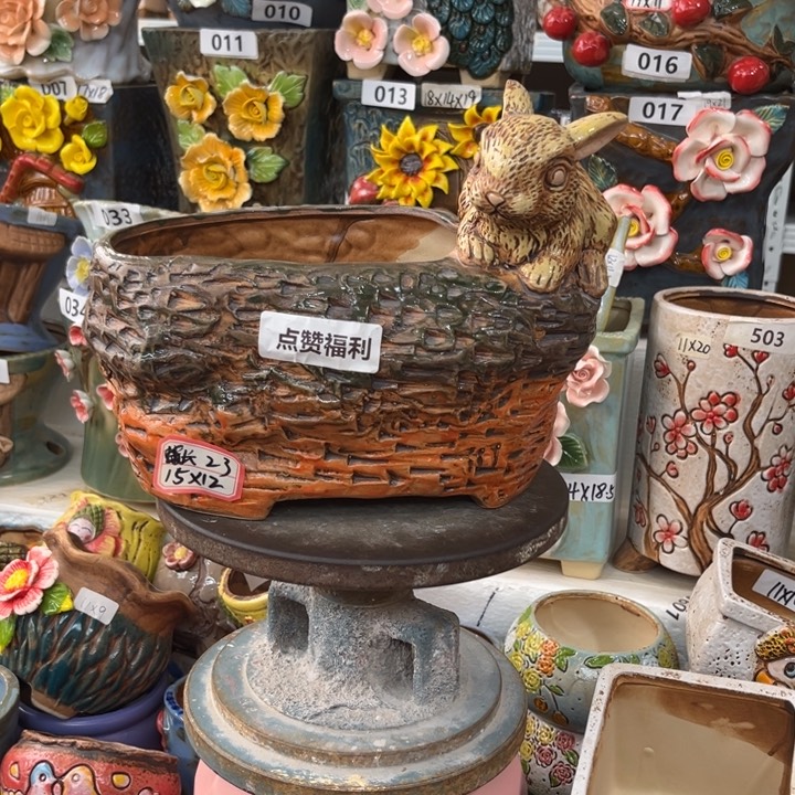紫砂花盆粗陶材质多肉花盆