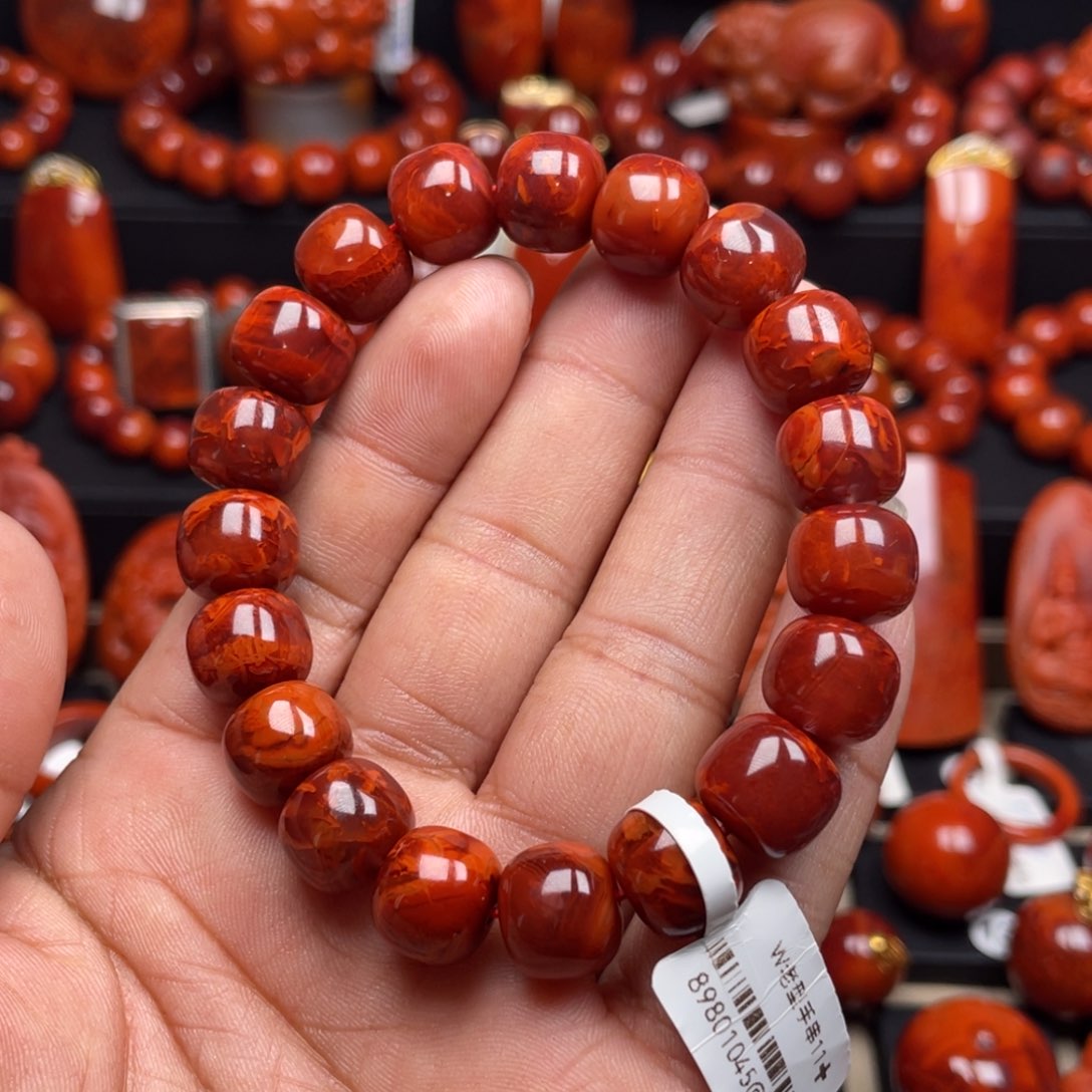 南红玛瑙珠宝奇石未镶嵌单圈11