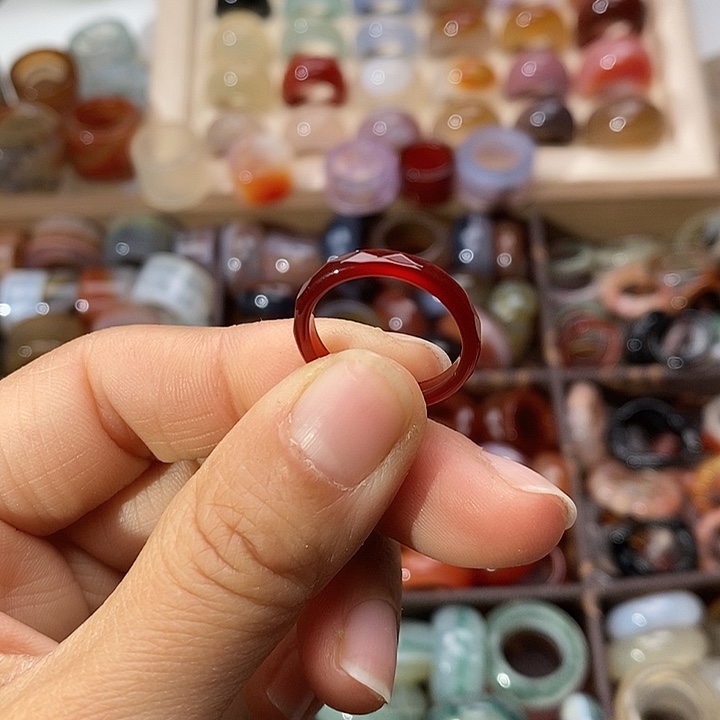 猪***嘎玛瑙/玉髓未镶嵌戒指A 37不退换港14