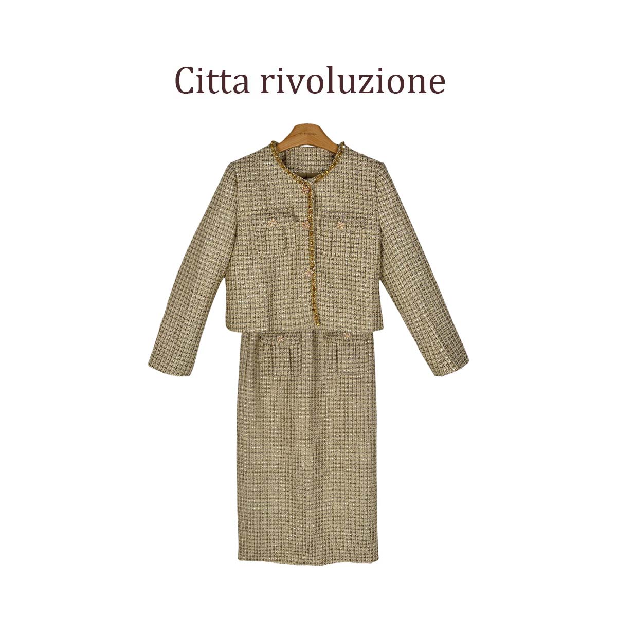 特价~秒--纸醉金迷 | S*P小香风编织粗花呢套装220