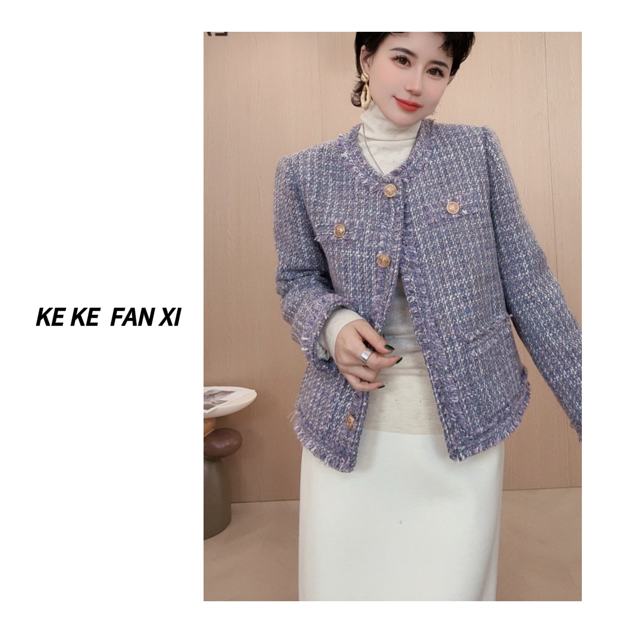 8210小香款羽绒外套气质短款时尚法式名媛秋冬轻奢百搭