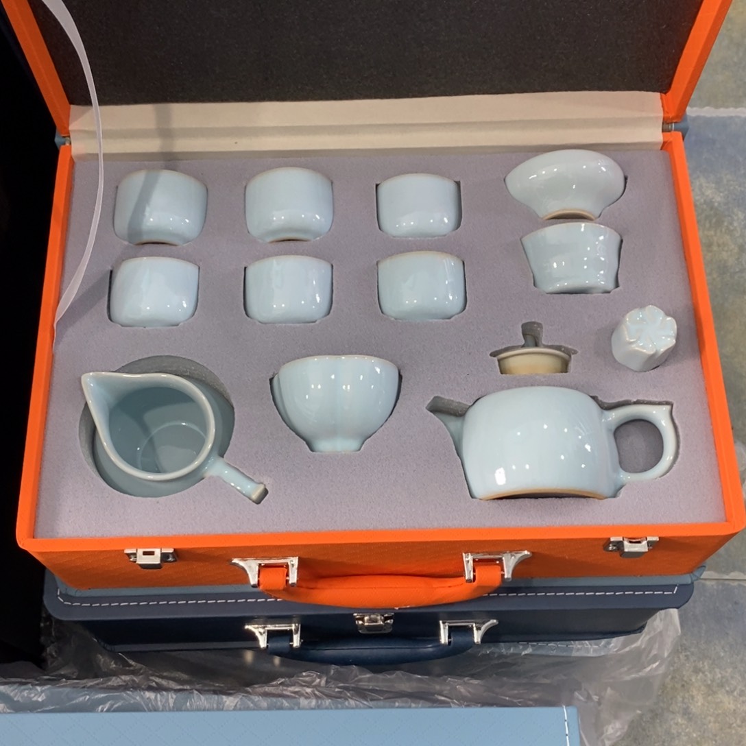 螃**壳天青色茶具套装全品