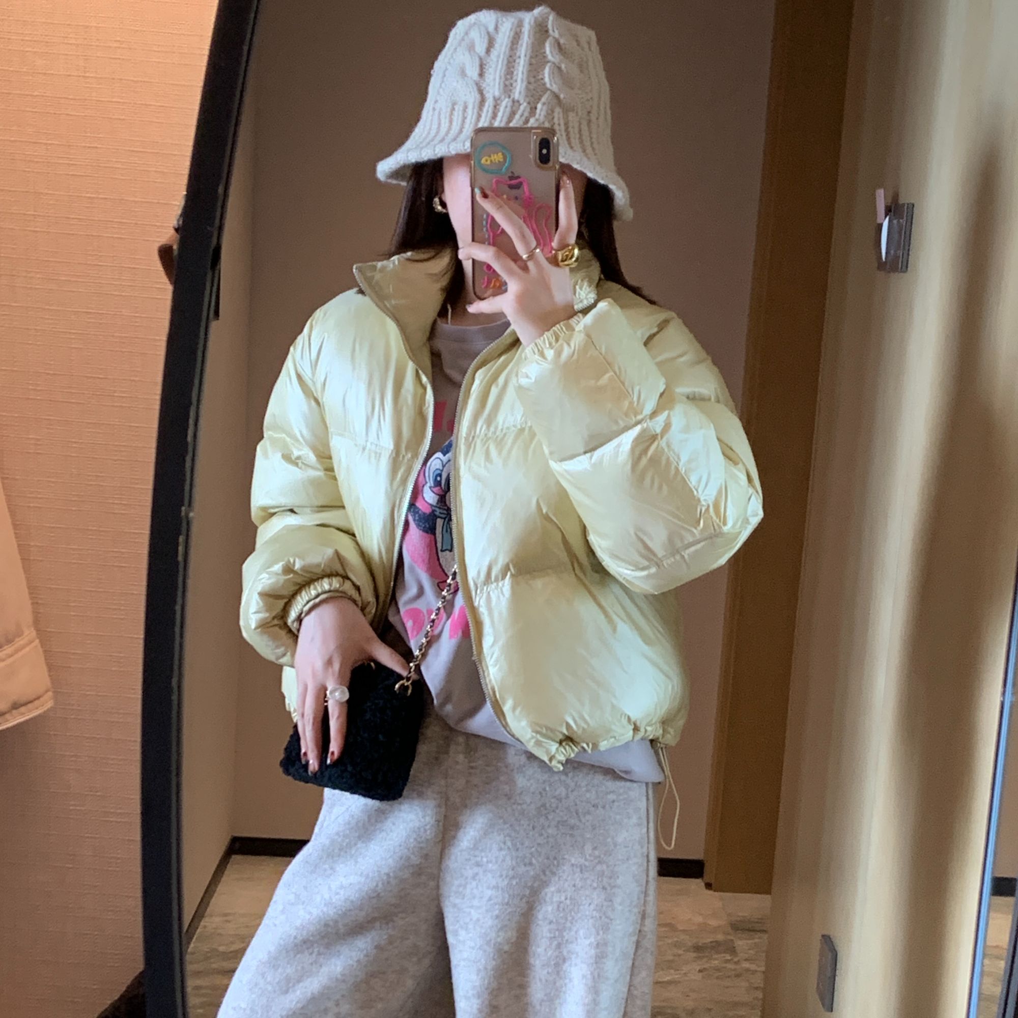 立领韩系保暖羽绒服高级感时尚百搭加厚面包服冬季外套