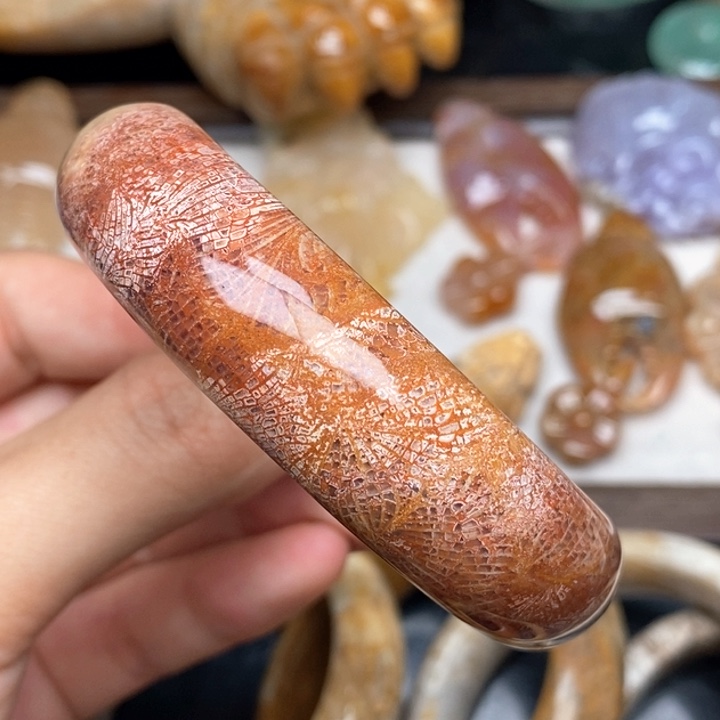 硅化珊瑚（珊瑚玉）手镯未镶嵌57