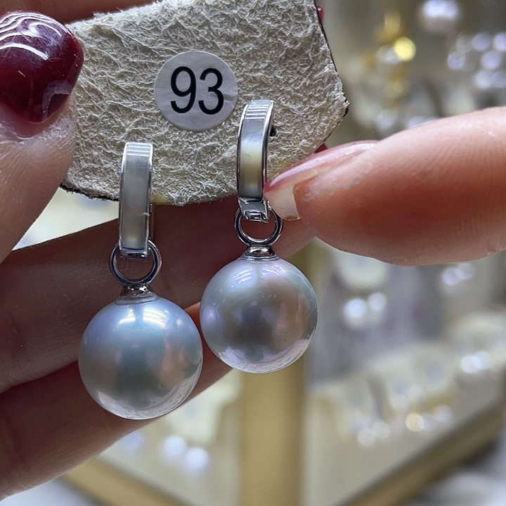 淡水珍珠耳饰银S925镶嵌