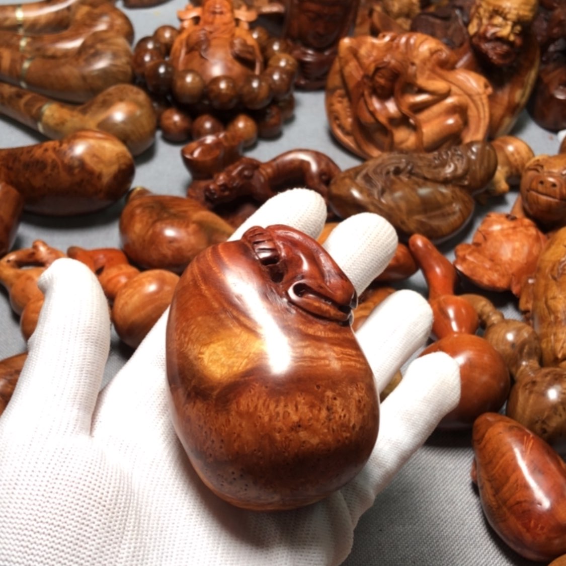 【闪购商品】木h****律麻梨疙瘩火琉璃手把件