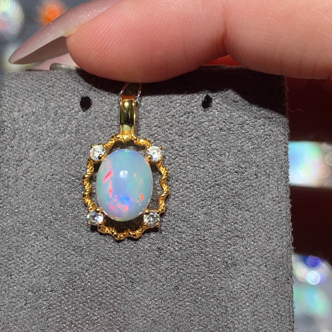 欧泊欧泊吊坠y银S925镶嵌