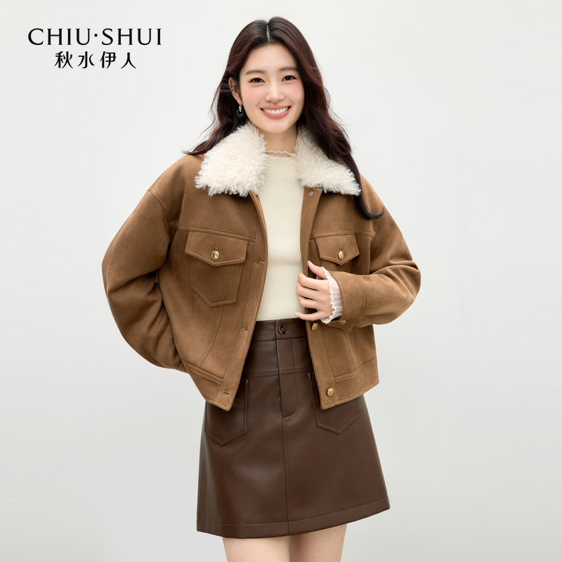 【诗语】秋水伊人复古短外套年巴恩风翻领棉服625409E140294