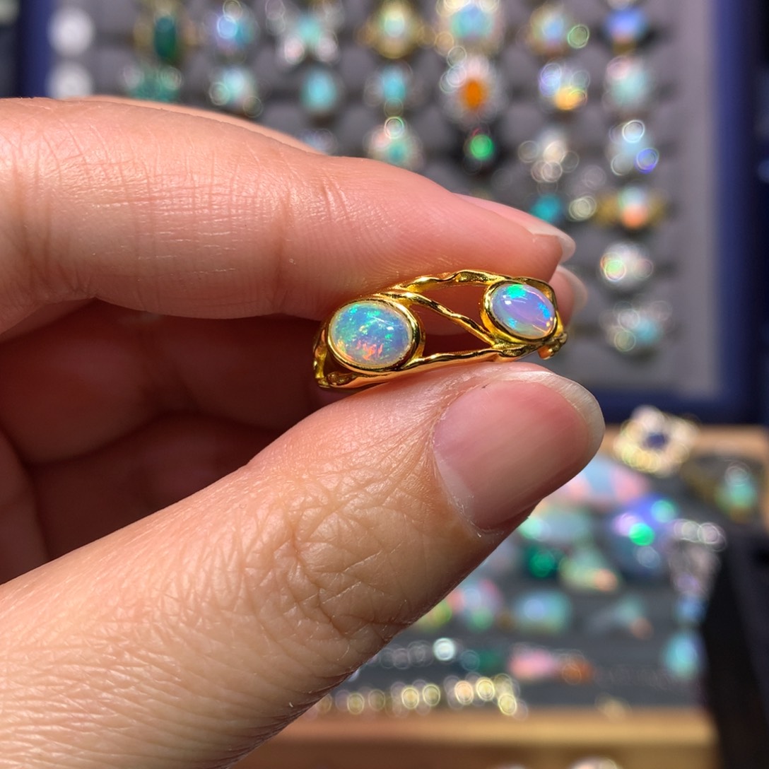 银S925镶嵌欧泊戒指款式