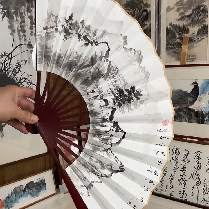 绘画山水画折扇扇面