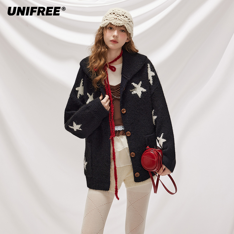 【芋总专属】UNIFREE美式费尔岛翻领针织衫U253N286B1B1