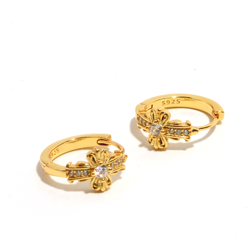 925银合成锆石耳饰 欧美ins风耳环女轻奢设计感小众潮耳饰 日常