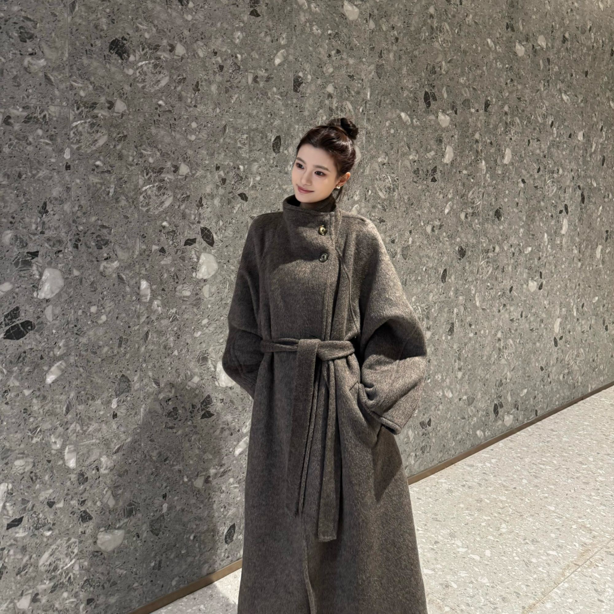 【火山专属】2025新款立领超显瘦松弛时尚羊毛大衣