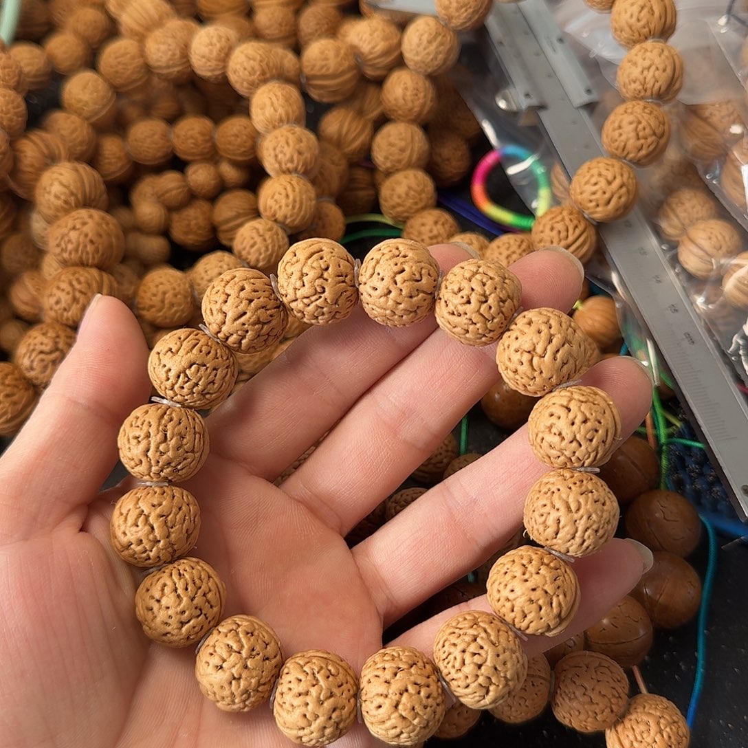 青***草吊坠桃核野生手串