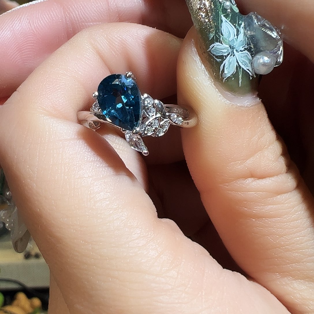 托帕石戒指银S925镶嵌啊啊啊啊啊啊