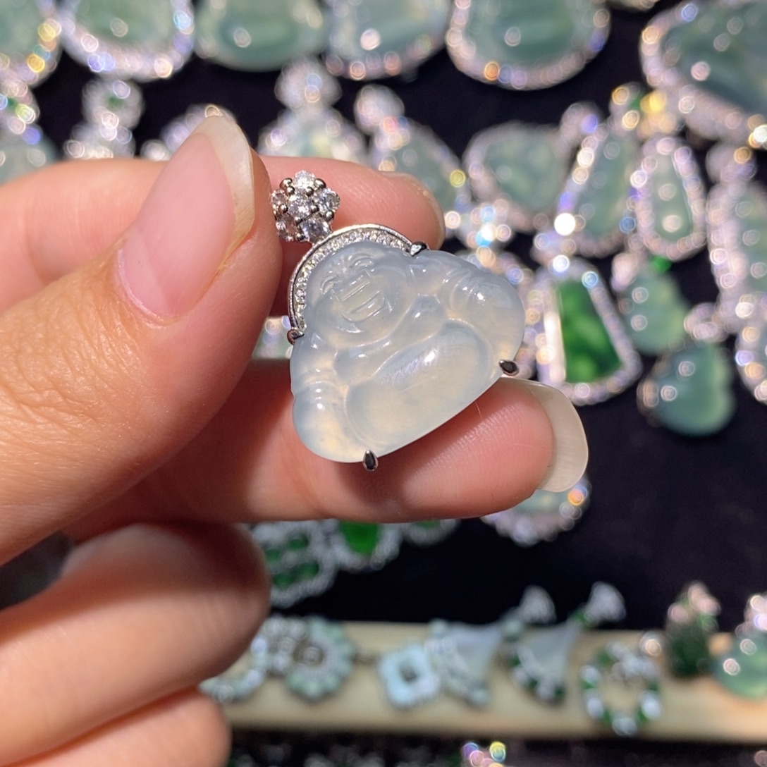 翡翠未镶嵌颈饰天然