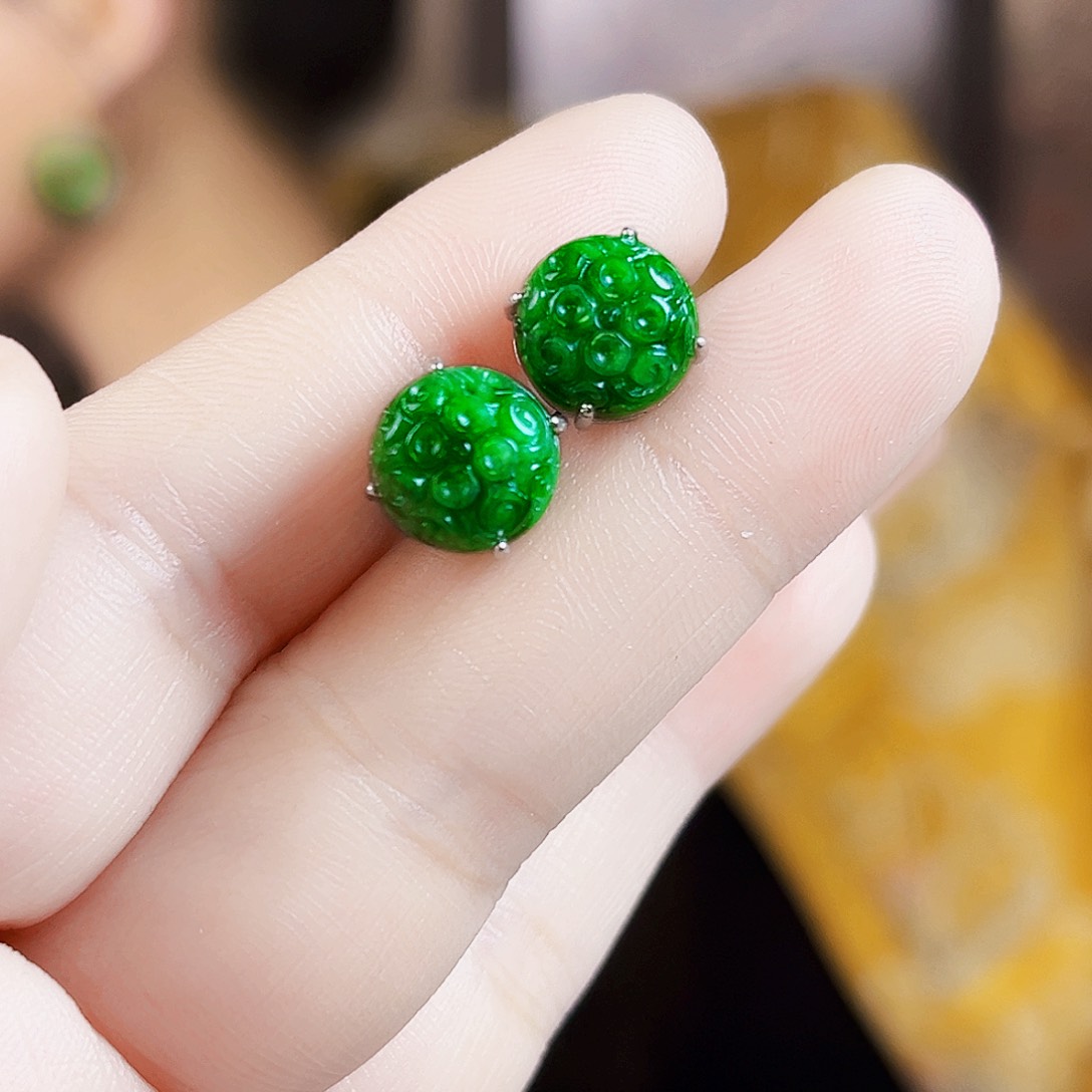 翡翠银S925镶嵌颈饰耳饰