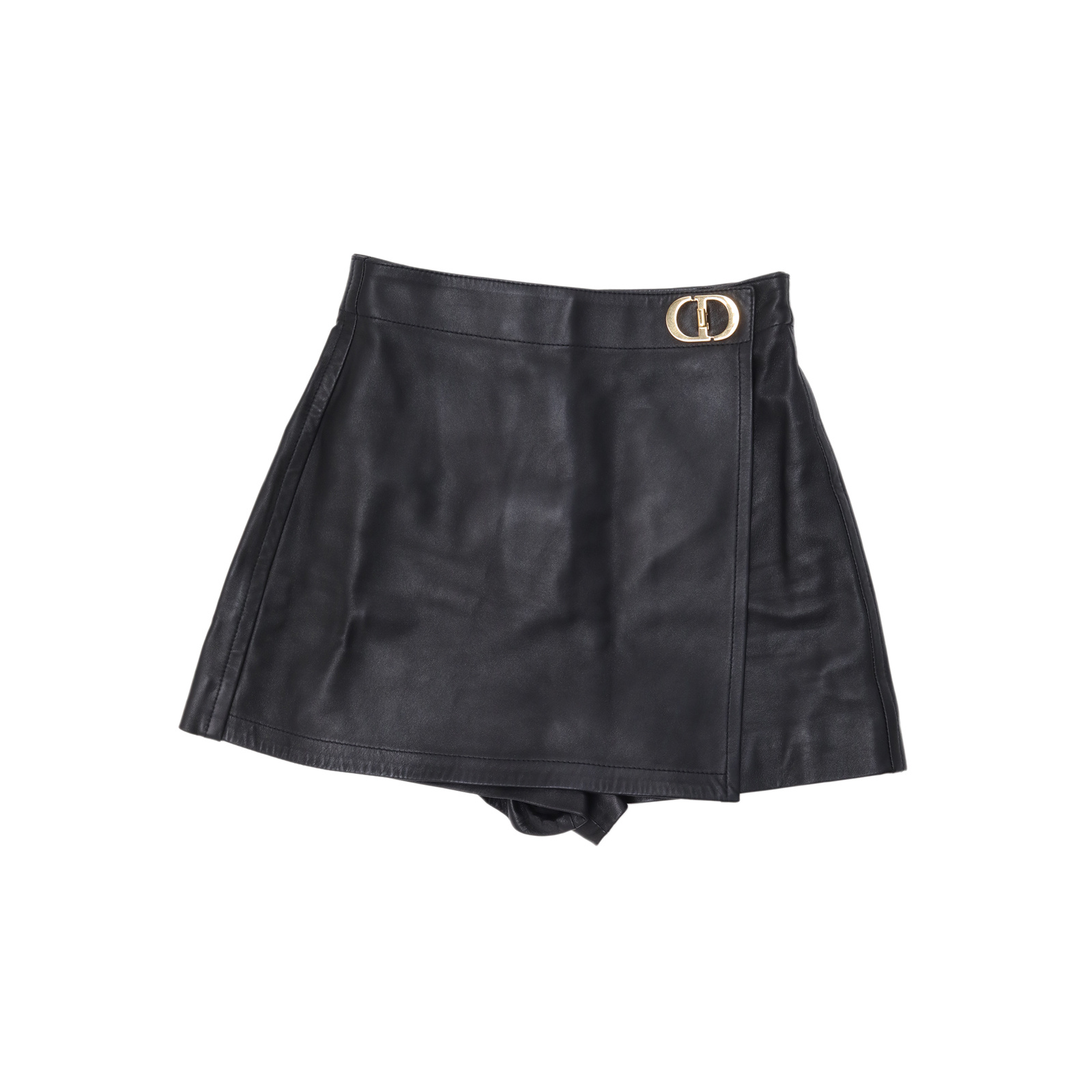 99新 DIOR/迪奥 积分-100汤/P205639019/黑色CD扣 半身裙