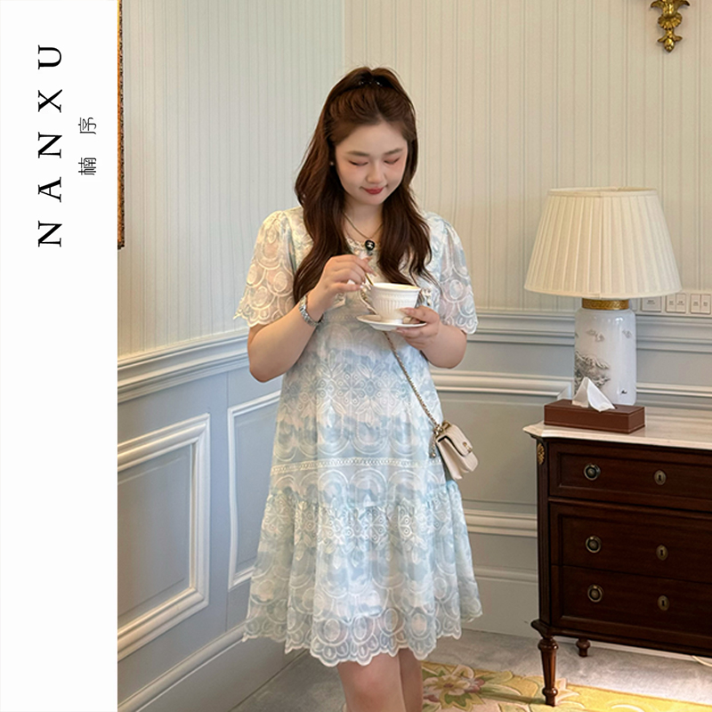 楠序源子微胖女装 洋气女设计感连衣裙千金贵气名媛风女装YZ36309