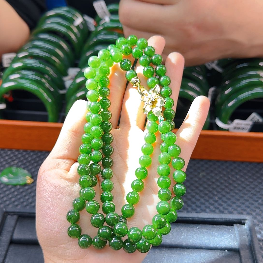 颈饰未镶嵌和田玉碧玉万能链卡8