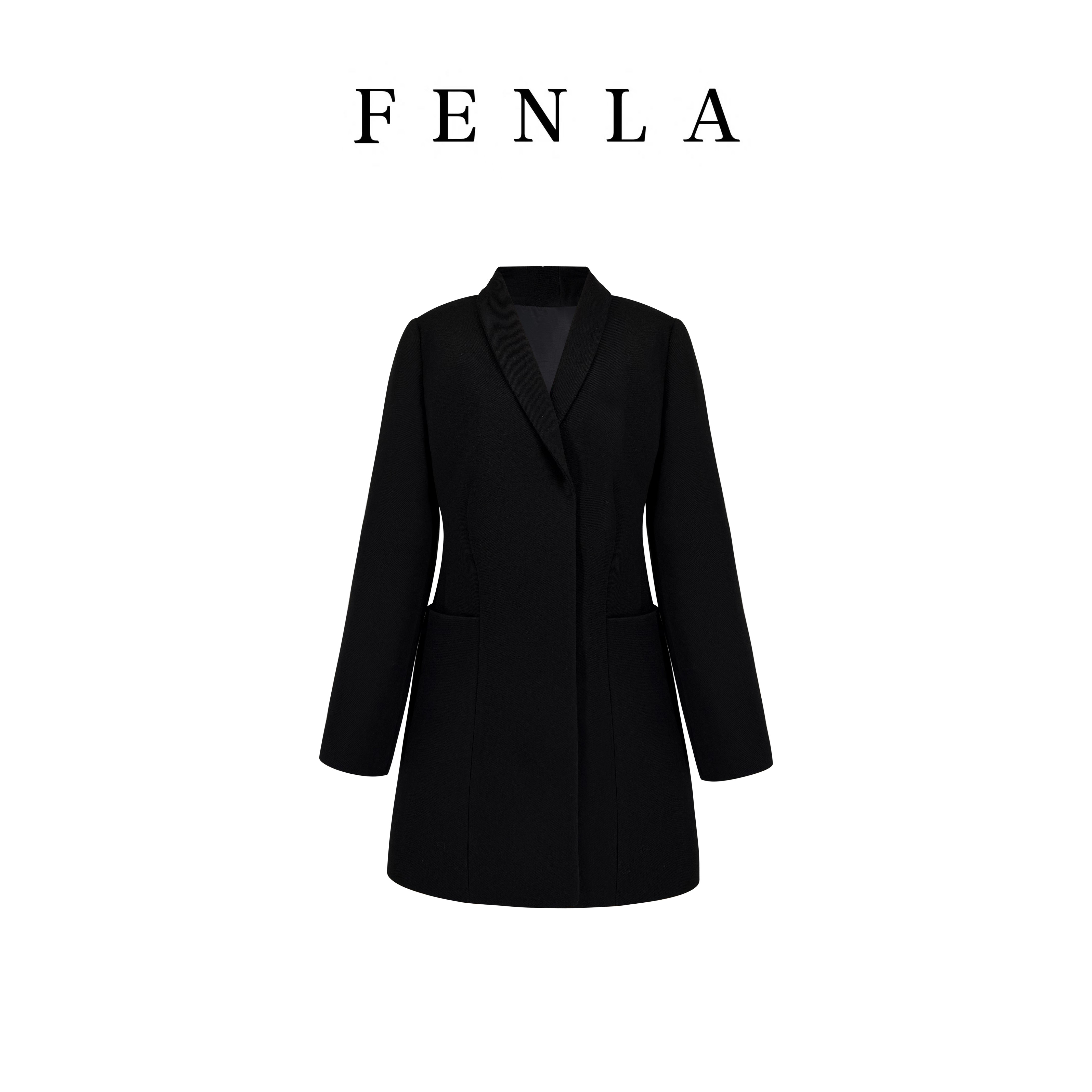 【惠姐私服】赫本风呢子立领收腰沙漏设计感西装毛呢外套  85318