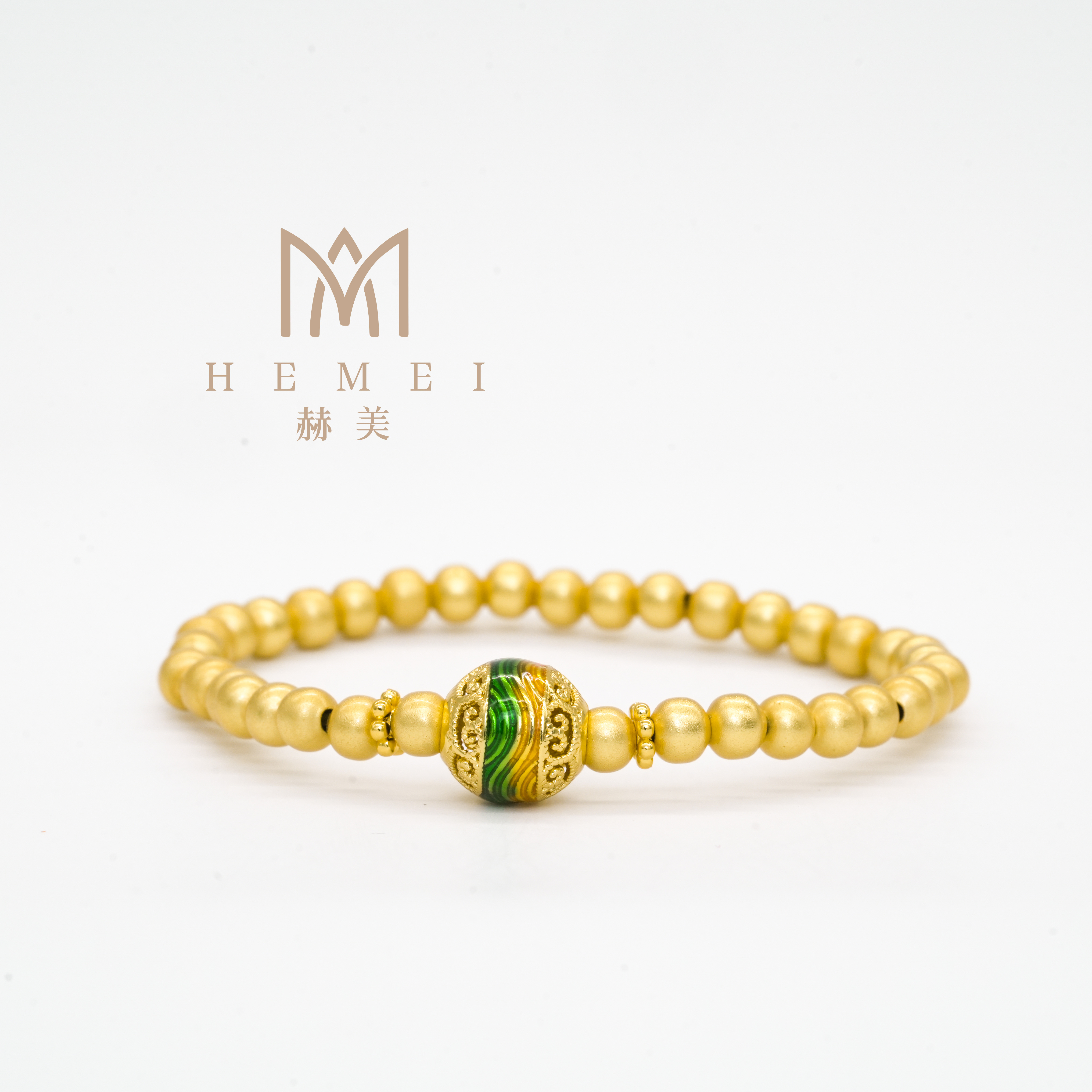 合金手链 HEMEI/赫美轻奢 千里江山图手串镀K金