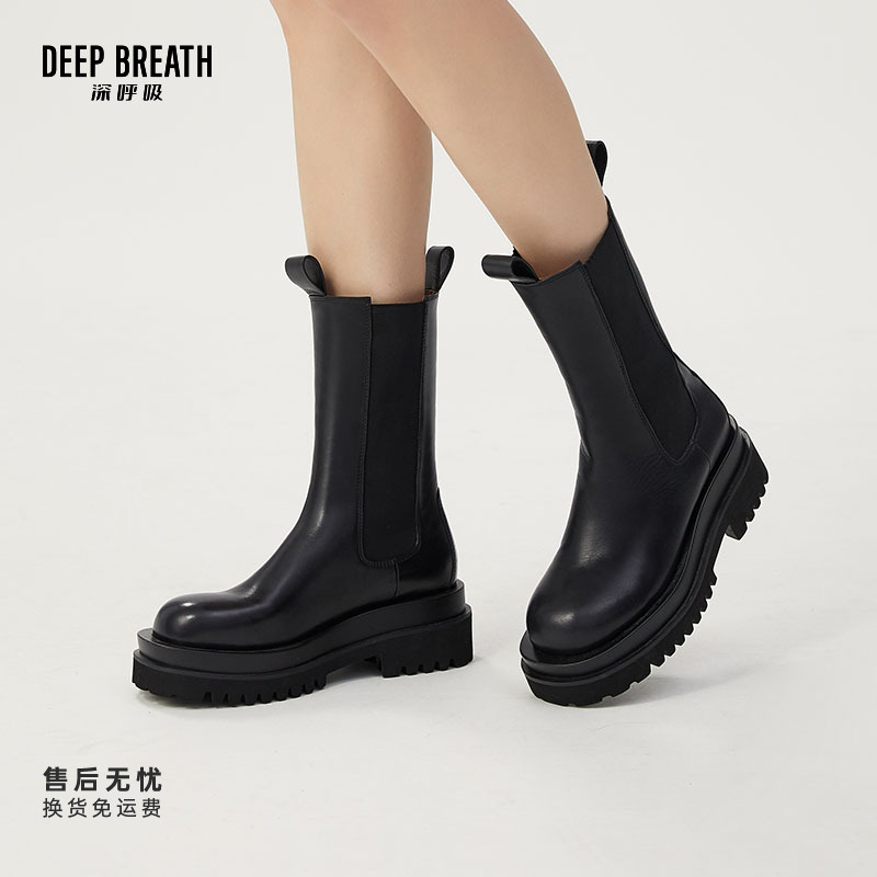 DEEP BREATH深呼吸女鞋超轻中筒加高烟管靴女靴AX15132