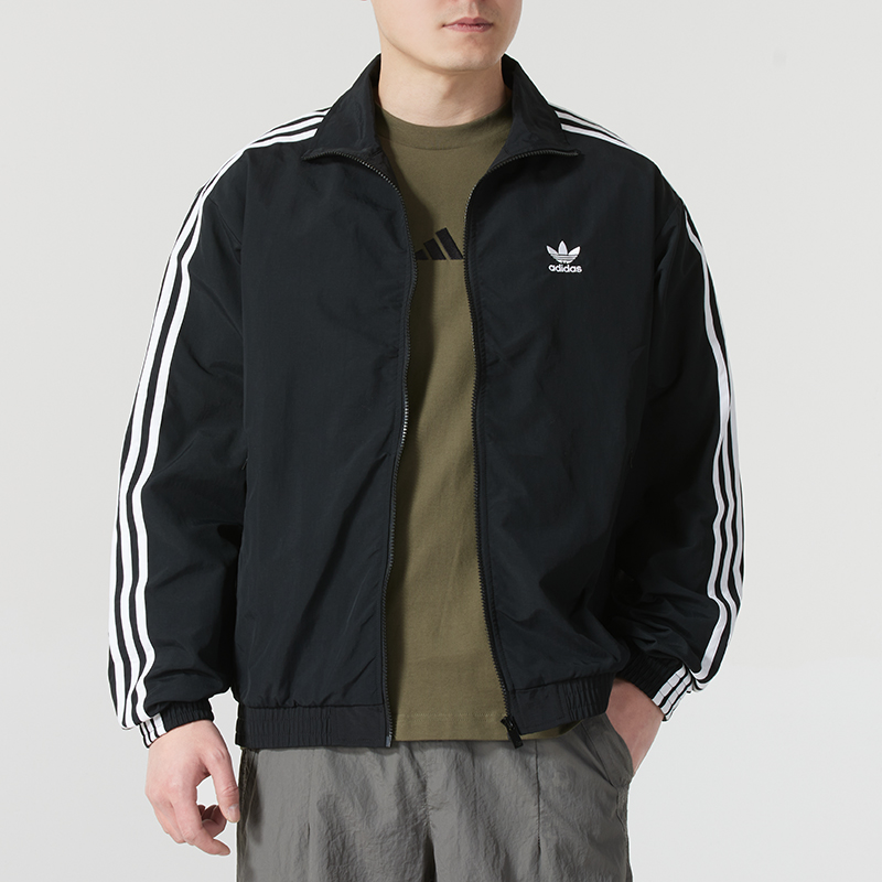 Adidas阿迪达斯三叶草梭织夹克男女秋季新款休闲防风外套KB2466