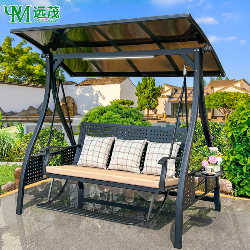 【远茂品牌】户外庭院摇椅别墅花园露台室外铝合金太阳能秋千吊篮