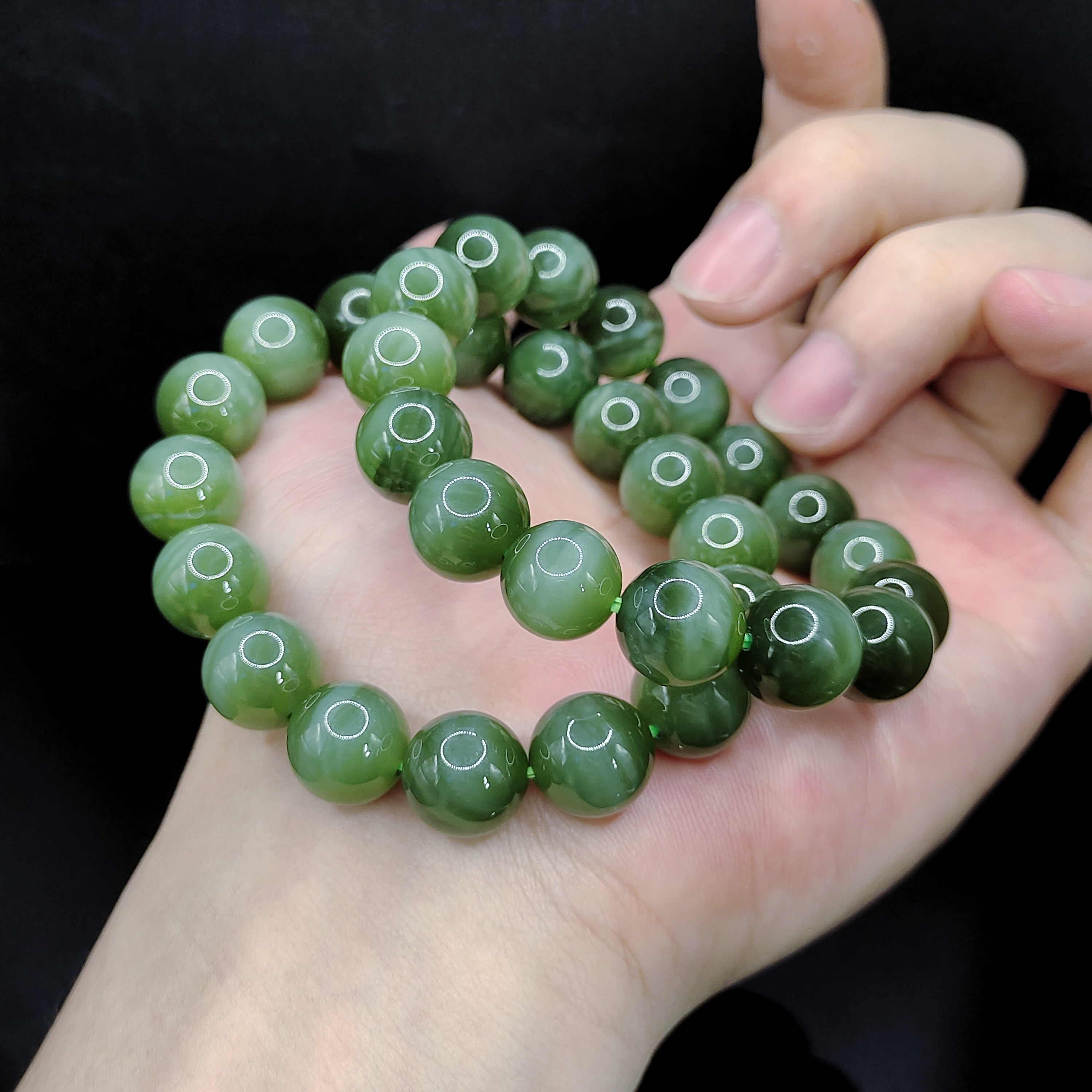 【老三珠宝】和田玉单圈手串H5【多样性发其一】约12mm+