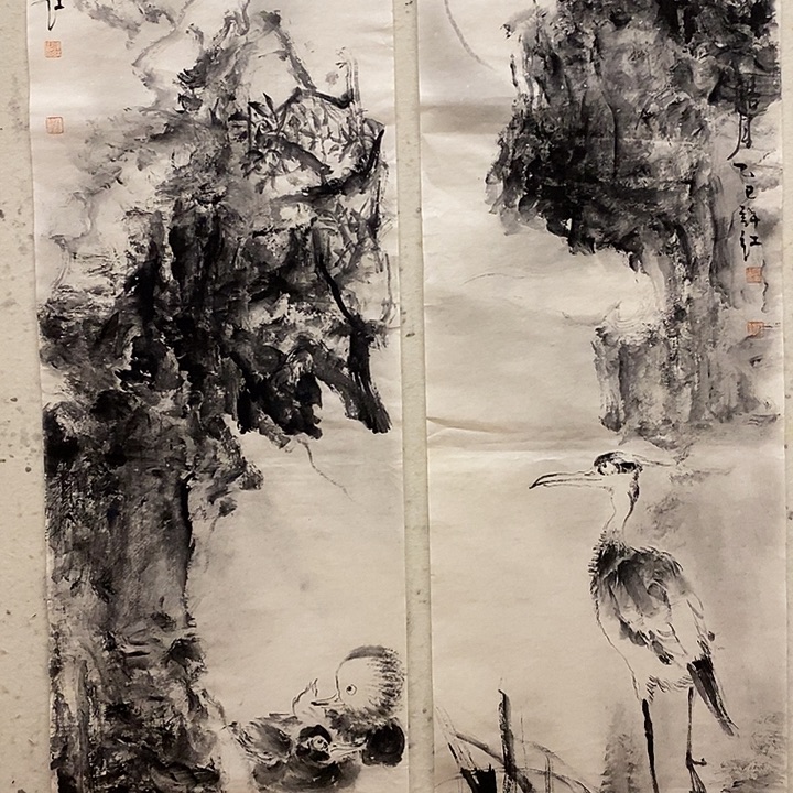 国画水墨丹青画卷作品