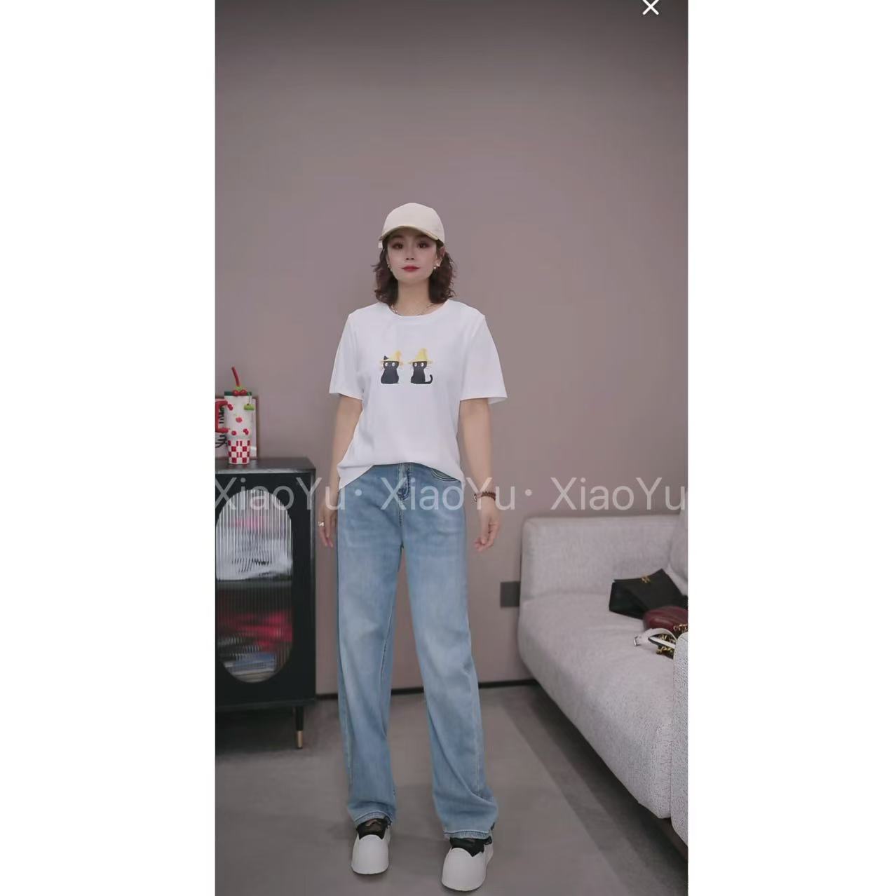 品牌【魔法猫猫短袖T恤】PQD 25055【No退换】瑕疵品