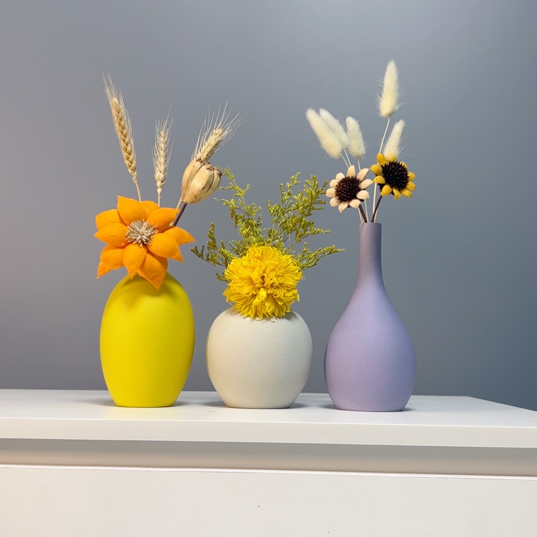 瓷片景德镇手作陶瓷花瓶摆件无孔