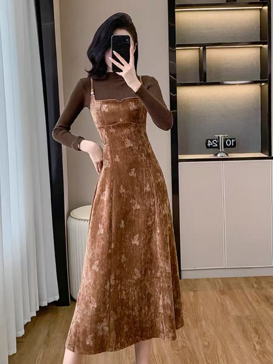 751~800秋冬中长款气质百搭连衣裙