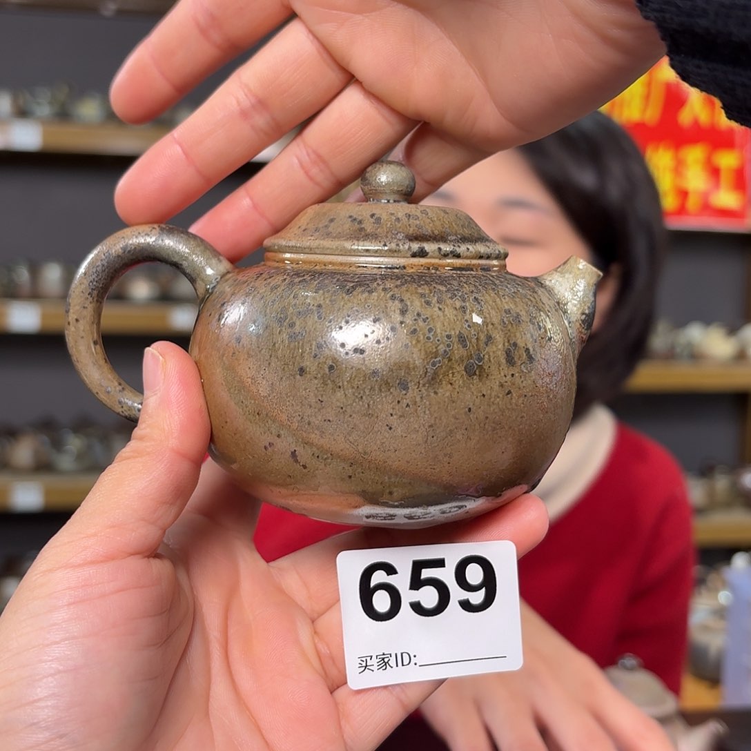 杯坭兴陶纯柴烧原矿泥料纯手工壶