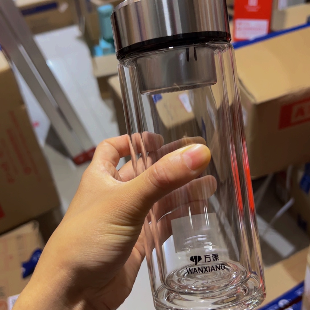 万象时空知了v929玻璃杯双层玻璃杯430➕被套