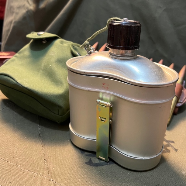 正品老货78水壶带饭盒带帆布包铝制收藏品七八十年代产全新库存